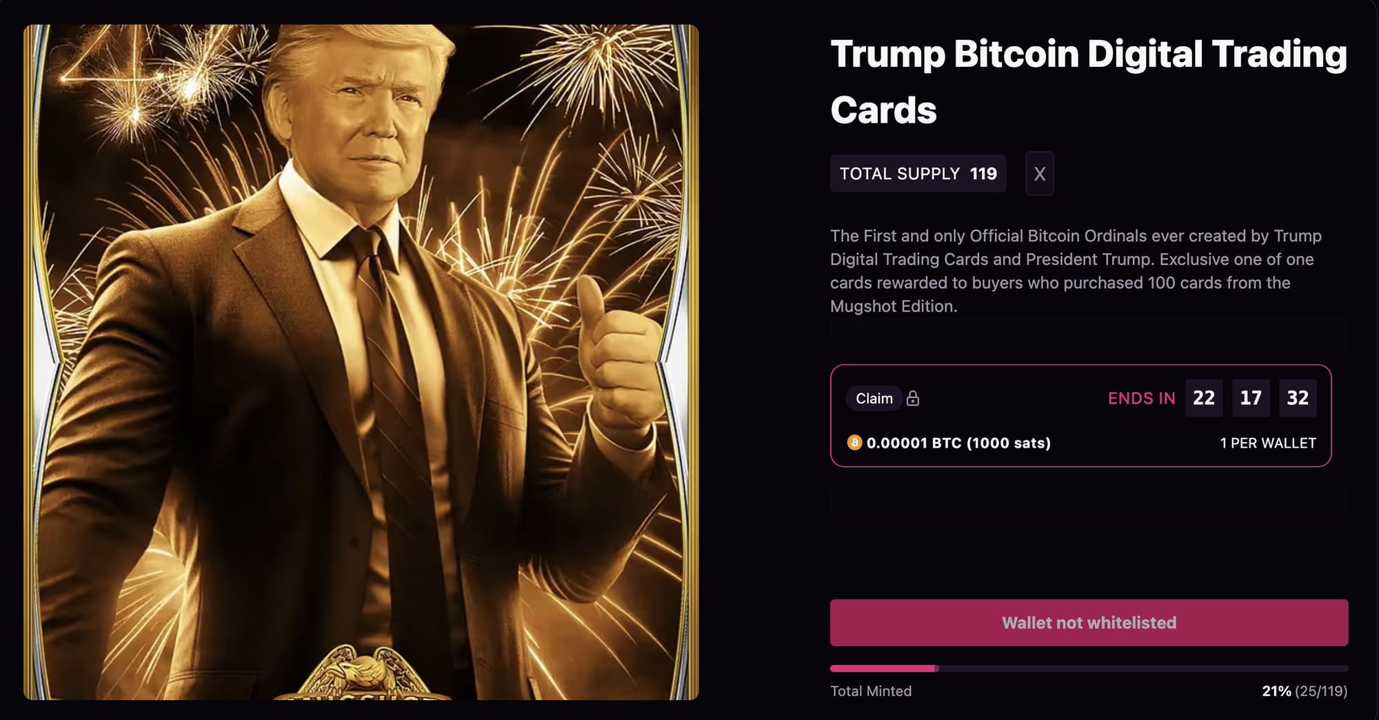 Trump's Digital Trading Cards Launched on the Bitcoin Blockchain, Stirring Ordinals Market