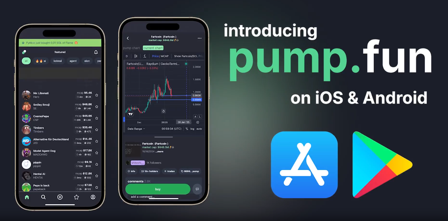 Pump.fun Launches Mobile App for Solana Memecoin Trading